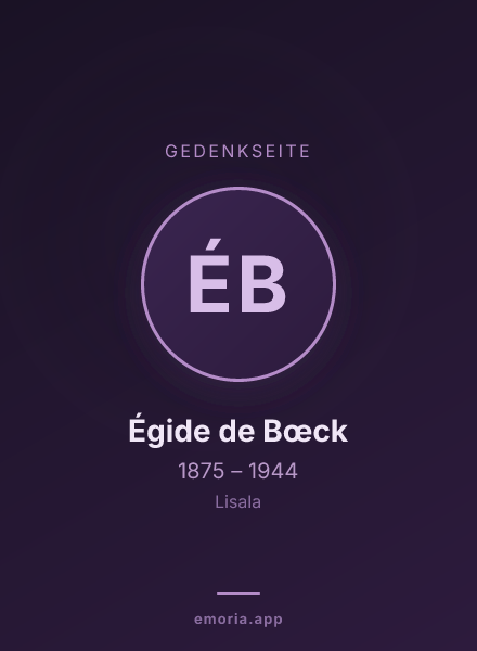 Gedenkportrait von Égide de Bœck