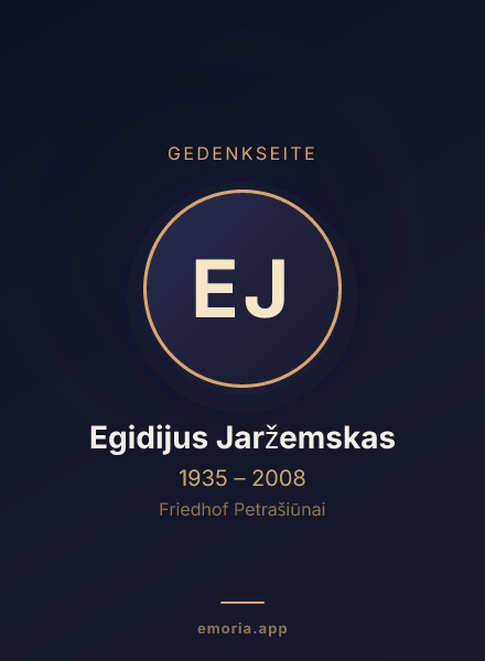 Gedenkportrait von Egidijus Jaržemskas