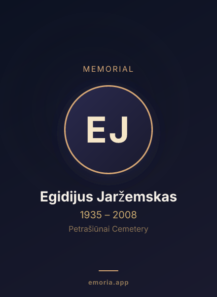 Memorial portrait of Egidijus Jaržemskas