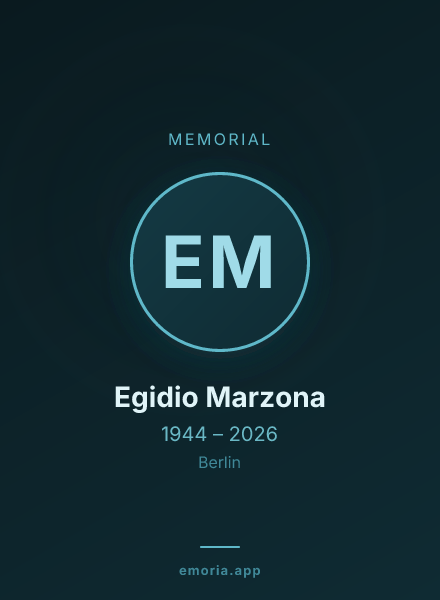Memorial portrait of Egidio Marzona