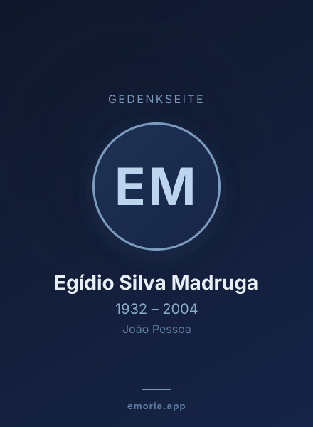 Gedenkportrait von Egídio Silva Madruga