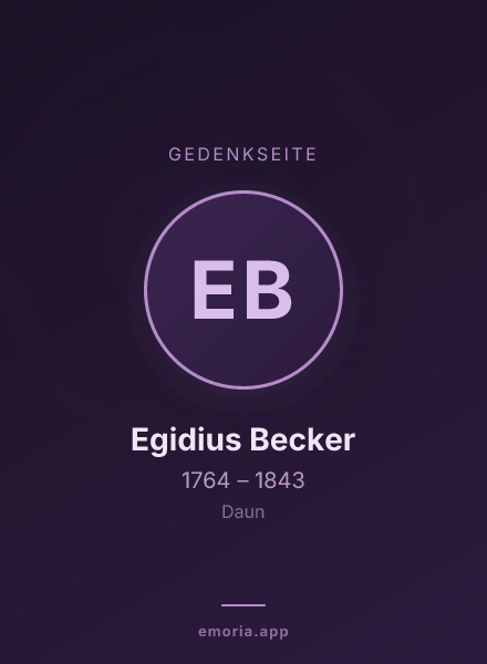 Gedenkportrait von Egidius Becker