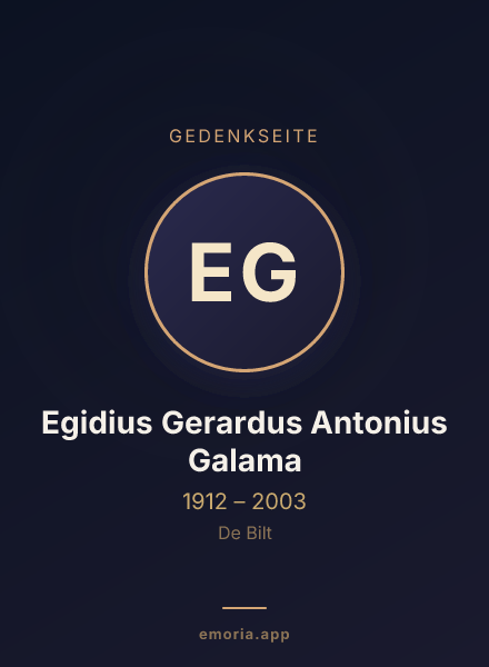 Gedenkportrait von Egidius Gerardus Antonius Galama