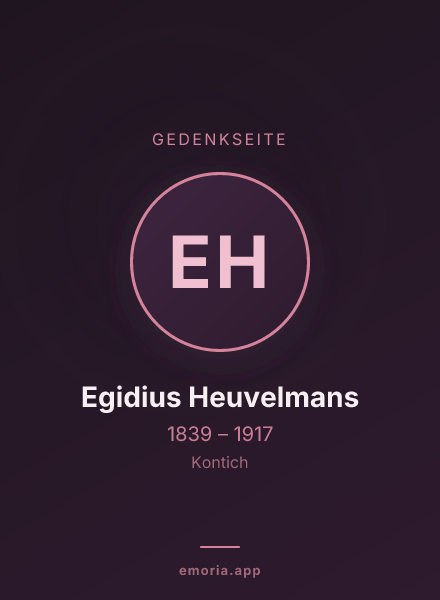 Gedenkportrait von Egidius Heuvelmans