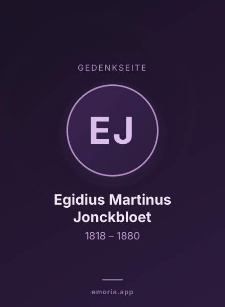 Gedenkportrait von Egidius Martinus Jonckbloet