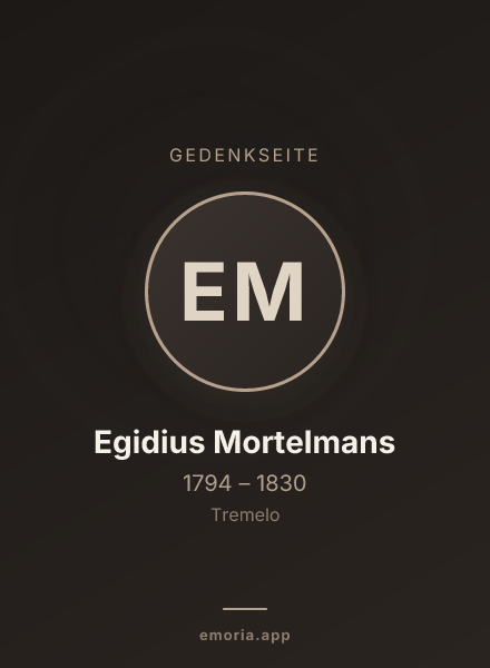 Gedenkportrait von Egidius Mortelmans