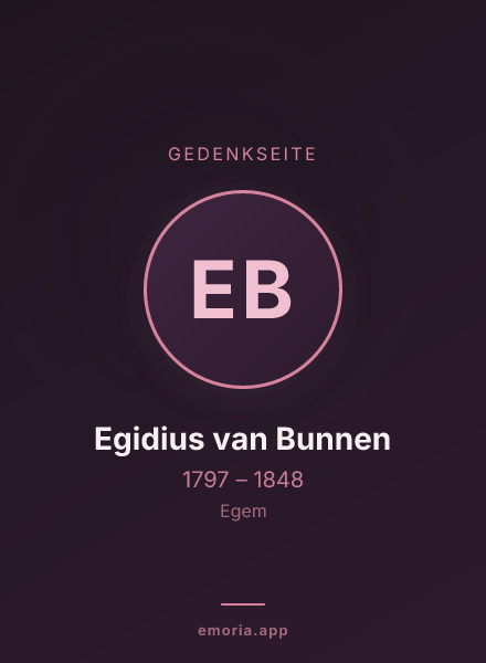 Gedenkportrait von Egidius van Bunnen