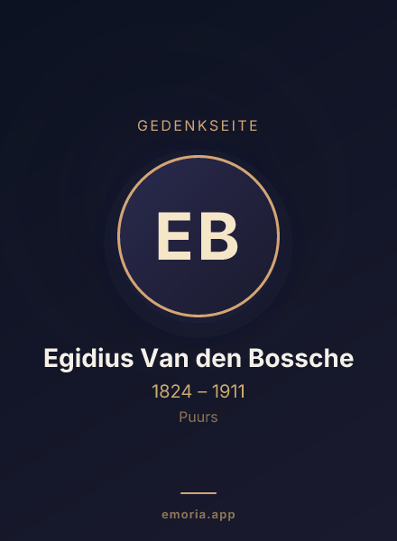 Gedenkportrait von Egidius Van den Bossche