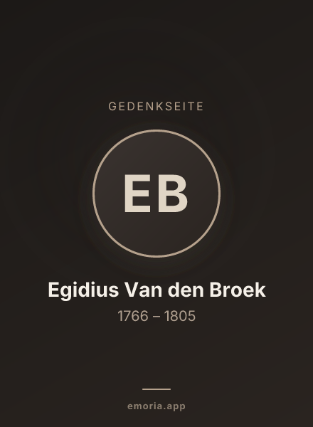 Gedenkportrait von Egidius Van den Broek