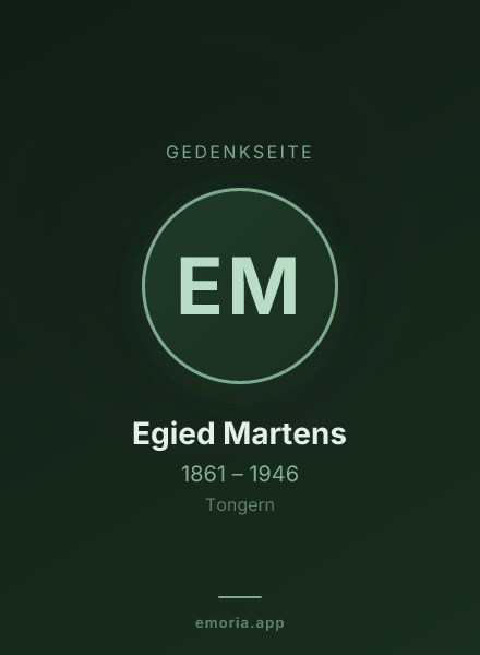 Gedenkportrait von Egied Martens