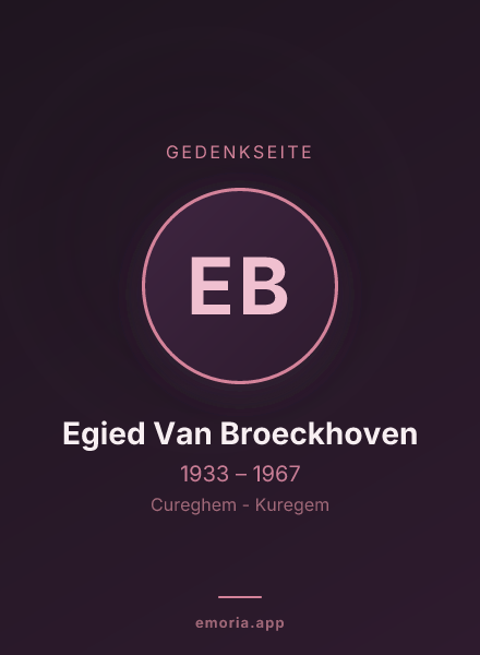 Gedenkportrait von Egied Van Broeckhoven