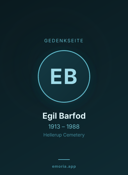 Gedenkportrait von Egil Barfod