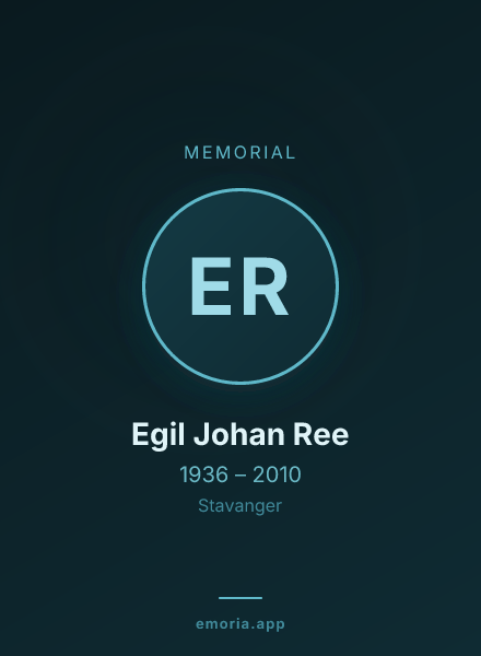 Memorial portrait of Egil Johan Ree