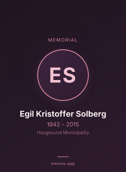 Memorial portrait of Egil Kristoffer Solberg