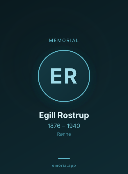 Memorial portrait of Egill Rostrup