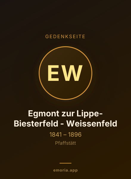 Gedenkportrait von Egmont zur Lippe-Biesterfeld - Weissenfeld