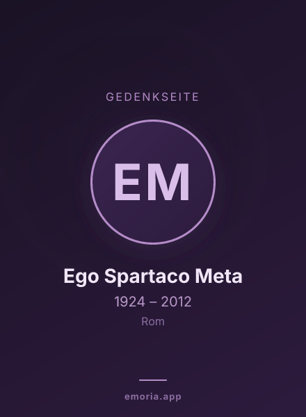 Gedenkportrait von Ego Spartaco Meta