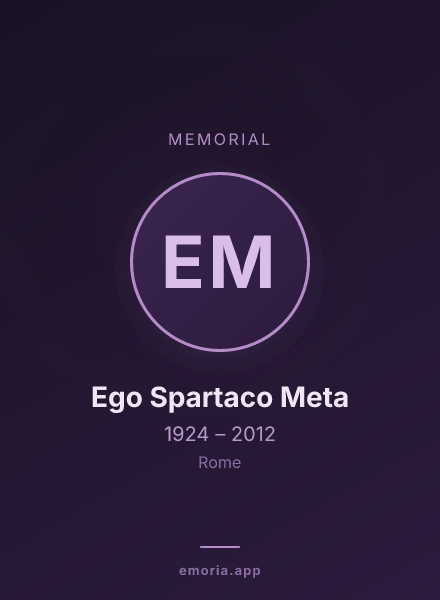 Memorial portrait of Ego Spartaco Meta