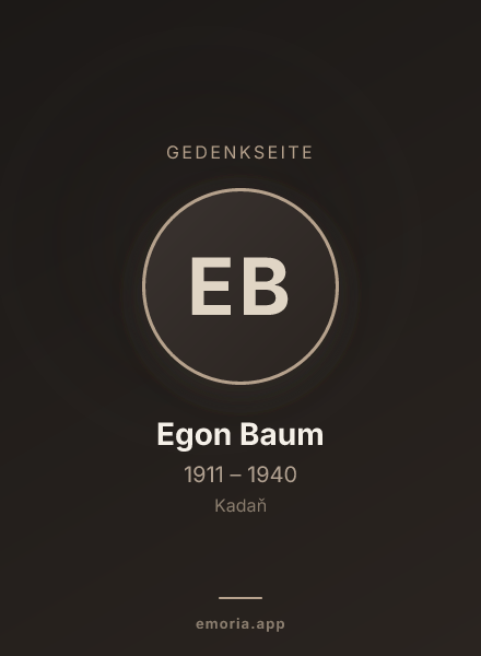 Gedenkportrait von Egon Baum