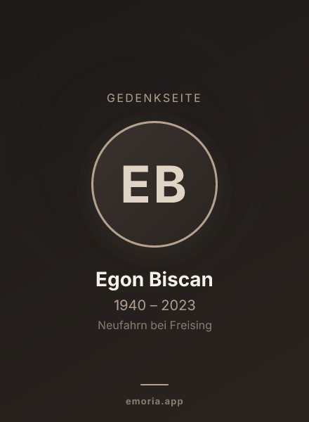 Gedenkportrait von Egon Biscan