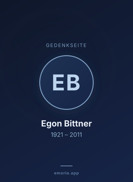 Gedenkportrait von Egon Bittner