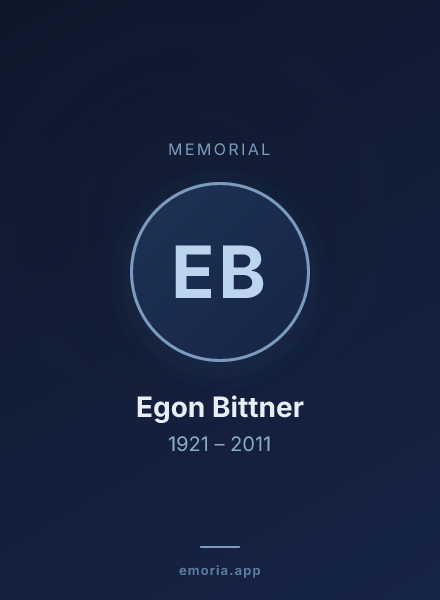 Memorial portrait of Egon Bittner