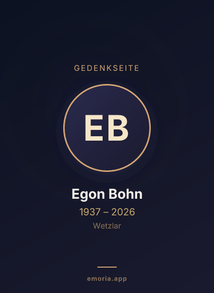 Gedenkportrait von Egon Bohn