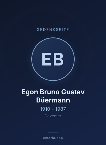 Gedenkportrait von Egon Bruno Gustav Büermann