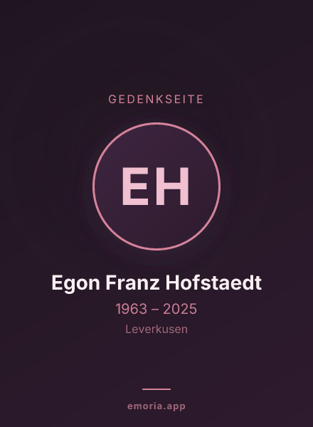 Gedenkportrait von Egon Franz Hofstaedt