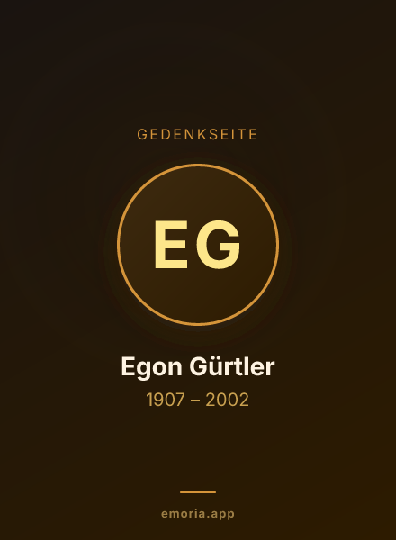 Gedenkportrait von Egon Gürtler
