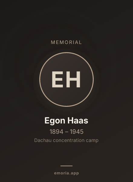 Memorial portrait of Egon Haas