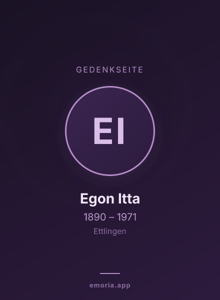 Gedenkportrait von Egon Itta