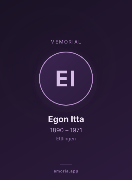 Memorial portrait of Egon Itta