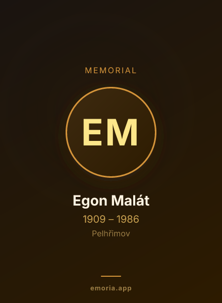 Memorial portrait of Egon Malát