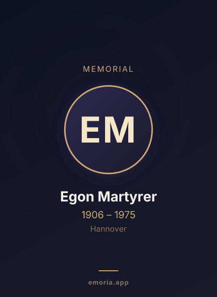 Memorial portrait of Egon Martyrer
