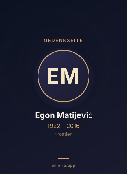 Gedenkportrait von Egon Matijević