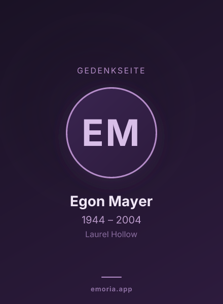 Gedenkportrait von Egon Mayer