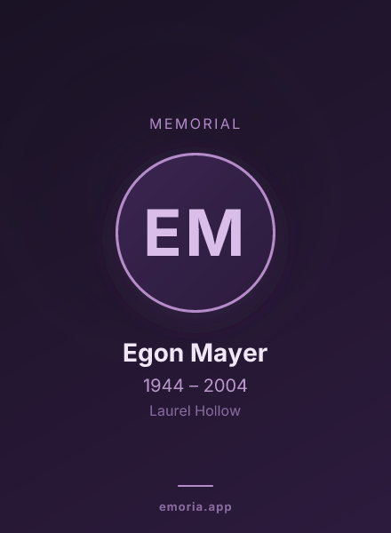 Memorial portrait of Egon Mayer