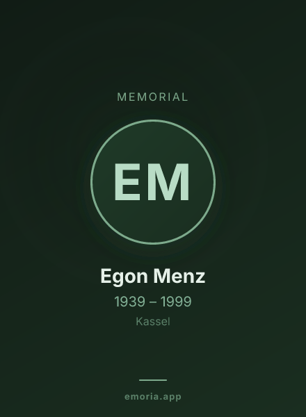 Memorial portrait of Egon Menz