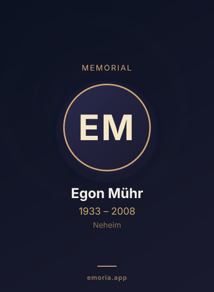 Memorial portrait of Egon Mühr
