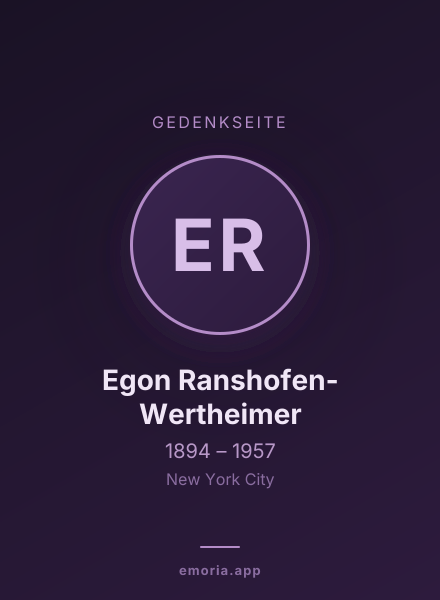 Gedenkportrait von Egon Ranshofen-Wertheimer