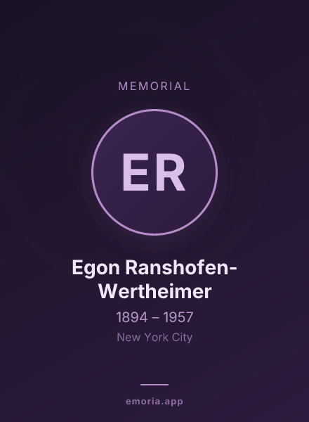 Memorial portrait of Egon Ranshofen-Wertheimer