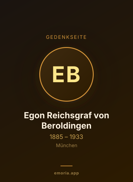 Gedenkportrait von Egon Reichsgraf von Beroldingen