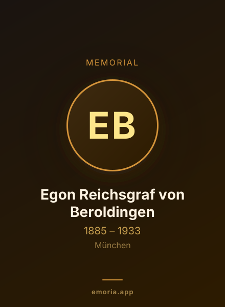 Memorial portrait of Egon Reichsgraf von Beroldingen