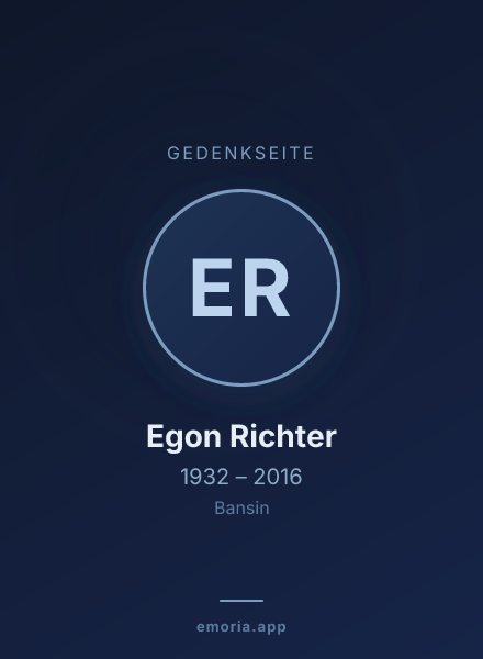 Gedenkportrait von Egon Richter