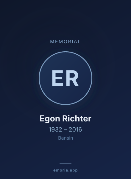 Memorial portrait of Egon Richter