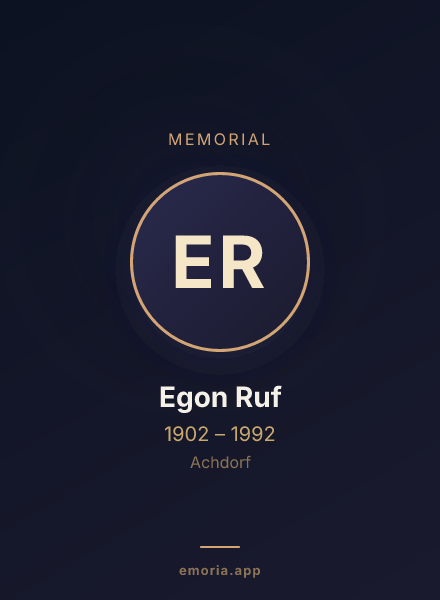 Memorial portrait of Egon Ruf