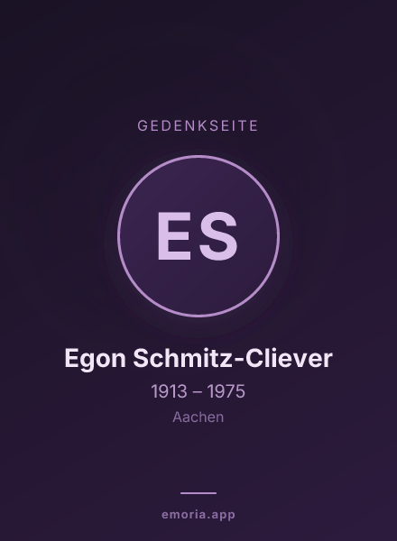 Gedenkportrait von Egon Schmitz-Cliever