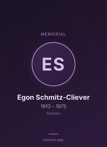 Memorial portrait of Egon Schmitz-Cliever