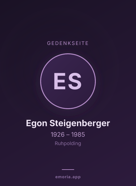 Gedenkportrait von Egon Steigenberger